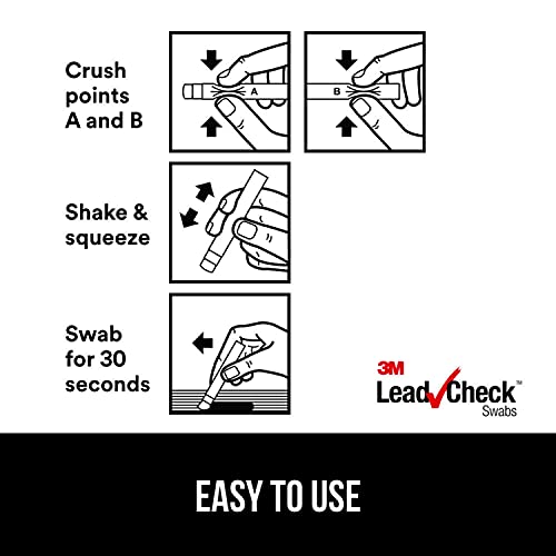 Leadcheck Disposable NonStaining Lead Detection Swabs, 2 Per Pack,Red