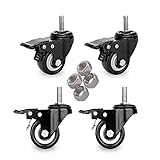 2" Stem Caster Wheels with Safety Dual Locking