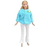 E-TING Handmade Clothes Xmas Party Dress and Beautiful Coat Jacket Handmade Doll Wedding Dresses for Girl Dolls (Blue)
