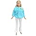 E-TING Handmade Clothes 1 pcs Barbie Fashionista Xmas Party Dress and Beautiful Coat Jacket Handmade Doll Wedding Dresses for Barbie Dolls (Blue)