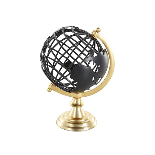 Deco 79 Metal Open Framed World Globe with Wire Exterior and Gold Base, 6" x 7"…