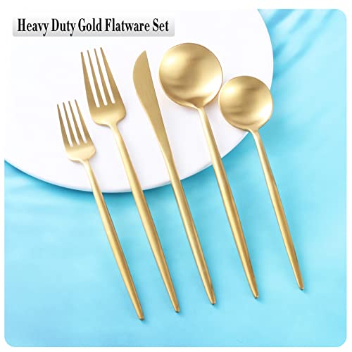 Matte Gold Silverware Set 18/10 Stainless Steel Gold Flatware Set 20