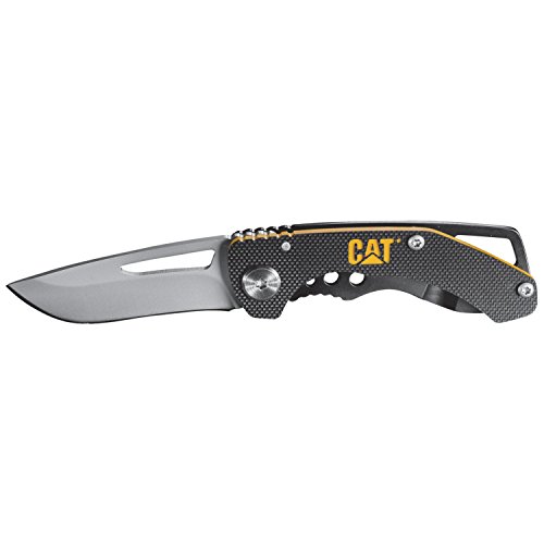 Cat 980010 Drop Point Folding Every Day Carry Knife with 2" Stainless Steel Blade and Black G10 Handle, 5"