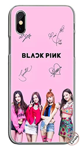 LLM 9 Blackpink Black Pink Signature Kpop Hiphop Girl Band Korean Star Jisoo Kim Jennie Rose Lisa Music Transparent Hard Cover Case for iPhone (iPhone Xs Max)