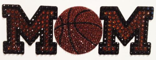 Crystal Heiress Rhinestone Sticker, Basketball Mom, 7.75 by 2.5-Inch, Brown/Black