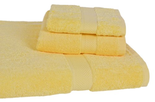 Homestead Textiles All American Cotton Line 100-Percent Pima Bath Towel Set, Sunflower, 3-Piece