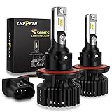 H13/9008 LED Headlight Bulbs leppein S+ Series Dual High/Low Beam 32xZES 2nd Chips 6500K 8000LM Cool White Halogen Replacement Conversion Kit-1 Pair