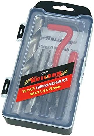 Neilsen CT3511 15-Piece M14 Thread Repair Kit - Includes Break Pin Tool, Twist Drill, and Tap - Ideal for Restoring Damaged Threads - Image 3