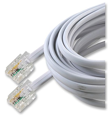 PRO SIGNAL RJ11 Male to Male Broadband/ADSL Extension Lead, 10m White - PSG04317