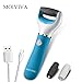 MOIVIVA Rechargeable Electric Pedicure Device Foot File Callus Remover, Waterproof Electronic Foot Care Pedicure Tools Foot Scrubber w/ Diamond Crystals Cordless 2 Callus Remover Head (Blue)