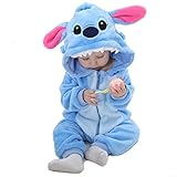 OSEPE Unisex-baby Flannel Romper Animal Onesie Pajamas Outfits Suit Stitch Size90;(13-18 months)