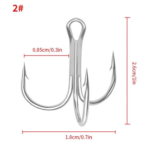 asdfwe Drillinge Angelhaken High Carbon Stahl Kleine Runde Biegung Triple-Harte Köder Löffel Fishhook Plastikkasten… – Bild 3