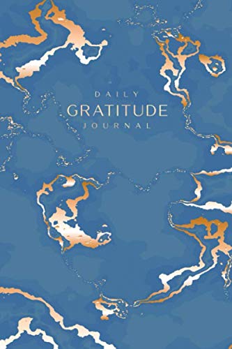 Daily Gratitude Journal: Ocean Blue Marble and Faux Gold | Inspirational Quote - Journal, Notebook, Diary, Composition Book (6 x 9 inches) - 120 Lines Pages
