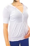 Ooh La La Women's Short Sleeve Front Zip Hoodie Sweater Jacket Cardigan