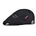 VOBOOM Men Cotton Adjustable Newsboy Beret Ivy Cap Cabbie Flat Cap (Black)
