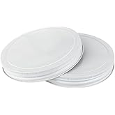 110-400 White Metal Lid - Continuous Thread (CT) - Plastisol Liner - For Kitchentoolz Gallon & Half Gallon Jars - Canning & Storage - Jar not Included