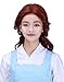 HDE Womens Adult Belle of The Ball Princess Wig Prestyled with Curl and Braid Brown