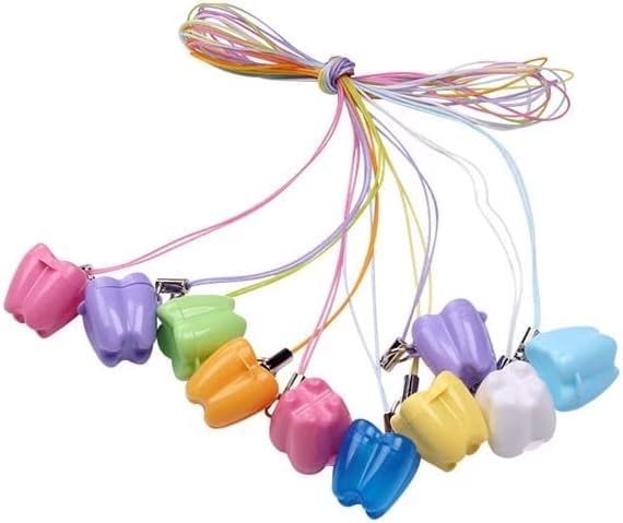 AHXHWKA 100 Pcs Lost Teeth Saver Necklace Tooth Necklaces Container for Lost Teeth Holder Lovely Baby Milk Tooth Storage Box Nice Child Teeth Keepsake