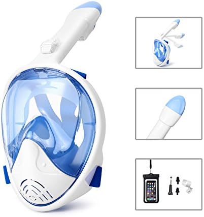 Jogoo 180° View Snorkel Mask,Full Face and anti-fog anti-leak Design For Snorkeling,GoPro Compatible,longer Snorkeling Tube,See More With Larger Viewing Area Than Traditional Masks.