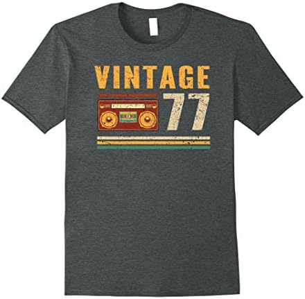 Mens Vintage 77 - 40 Years Old 40th Birthday Gift Tshirt XL Dark Heather