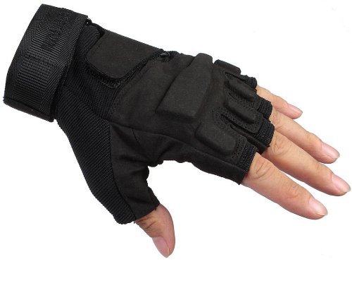 Seibertron Men's Black S.o.l.a.g. Special Ops 1/2 Finger Light Assault Gloves Tactical Fingerless Half Finger Gloves Xl