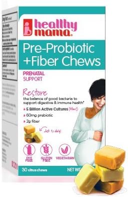 Be Well Rounded! Prenatal Pre-Probiotic + Fiber Boost. Pregnancy Constipation Relief &amp; Probiotic Immune Support. OB/GYN Recommended. (30 Delicious Citrus Chews) for Prenatal Digestive Support