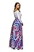 Annflat Women's African Floral Print Maxi Skirts A Line Long Skirts With Pocket X-Large Multi4