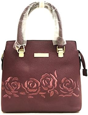 Fashion Ladies PU Leather Embroidery Crossbody Bag Shoulder Bag Tote Bag Travel Bags (purple)