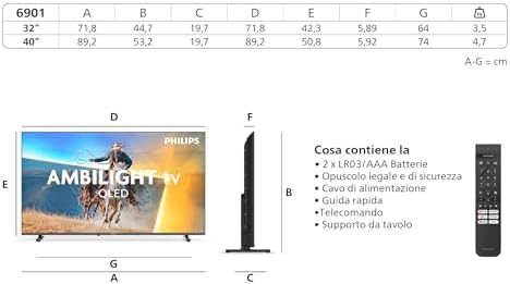 Ambilight TV 40PQS6901/12 40 Inch FHD QLED Smart TV