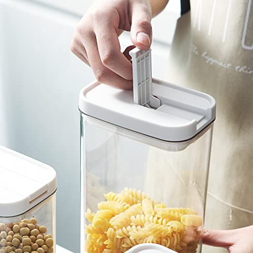 GGEROU Airtight Food Storage Containers Set with Lock Lids,Set of 6,Pantry Organization Plastic Storage Jar Storage Tank for Cereal,Coffee, Sugar - Moisture Proof,BPA Free & Stackable Design (S:500ML)