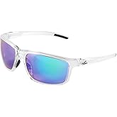 Bullhead Safety Eyewear Pompano Glasses - Anti-Fog, Lightweight, Impact/Scratch Resistant, UV Blocking Sunglasses for Cycling, Fishing, Driving, Green Mirror/Clear