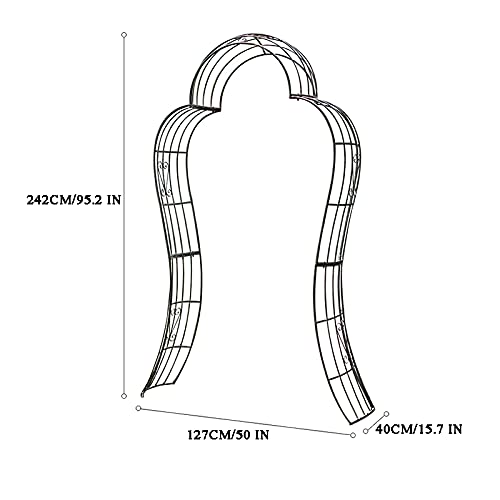 Rosenbogen, Gartenbogen Gartenlaube, Torbogen Garten Rankgitter Rankhilfe Metall Garden Arch Arbor Arbor Trellis, für… – Bild 4