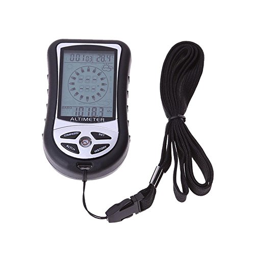 8 in 1 Multifunction Digital Barometer Portable Electronic Altimeter Weather Forecast Compass Thermometer Clock