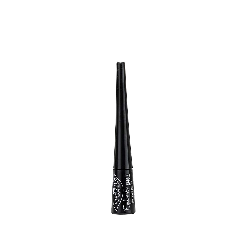 PuroBio On Fleek Brush Tip Eyeliner, Black