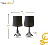 MiniSun Modern Chrome Teardrop Touch Table Lamps Pink Fabric Shades Set of 2 5W view 4