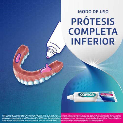 Corega Ultra Crema Adhesiva para Prótesis Dentales, Fijación Fuerte, Sin Sabor, 70g