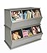 Badger Basket Stackable 3-Bin Storage Cubby - Modular Toy and Craft Organizer with Wide Mouth Bins, Expandable Design, Solid Panel Construction - Compatible with Other Units - Silver