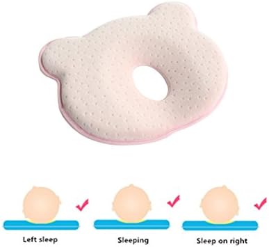 Hidetex Baby Pillow - Preventing Flat Head Syndrome (Plagiocephaly) for Your Newborn Baby，Made of Memory Foam Head- Shaping Pillow and Neck Support (0-12 Months) 100% Guarantee (Pink)