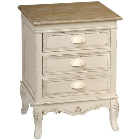 Shabby Chic French Style Country 3 Drawer Bedside Table Mini