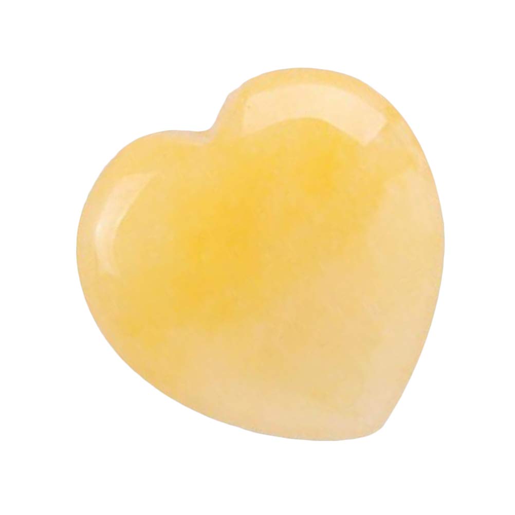 Juanxian 1pc Natural Yellow Jasper Heart-Shaped Palm Stone Reiki Healing Crystal W3635