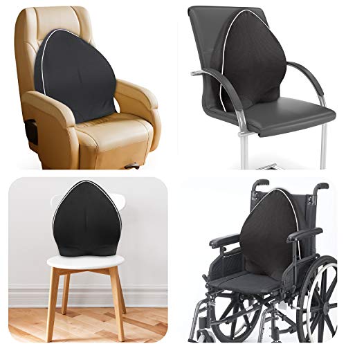Lumbar Support Back Cushion,Back Pillow for Office Chair and Car Seat,Ergonomic Lumbar Support Pillow Memory Foam Orthopedic Backrest for Couch Sofa Reading Lower Sciatica with Adjustable Straps