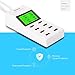 Techstick USB Charger, Portable 8 Multi-Port USB Quick Charger Socket,LCD Display with 5 Feet Cord Electronics Organizer for All Smartphones,Laptop,Tablets USB Devices