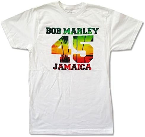 Zion Adult Bob Marley 45 Jamaica White T-Shirt