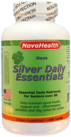 NovoHealth Silver Daily Essentials, Essential vitamins and minerals for the age over 50, 100 Tablets