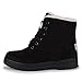 Susanny Suede Flat Platform Sneaker Shoes Plus Velvet Winter Women's Lace Up Black Cotton Snow Boots 8.5 B (M) US