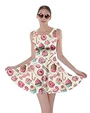CowCow Womens Cookies Lollipop Candy Macaroon Icecream Coffee Food Dessert Skater Dress, XS-5XL