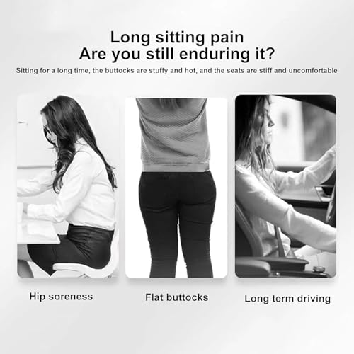 Orthopedic Cushion, L-Shaped Ergonomic Design Seat Cushion, Non Slip Memory Foam Car Cushion with Back Support for Tailbone & Hips Pain Relief, Suitable for Office, Car, Home, Long Sitting