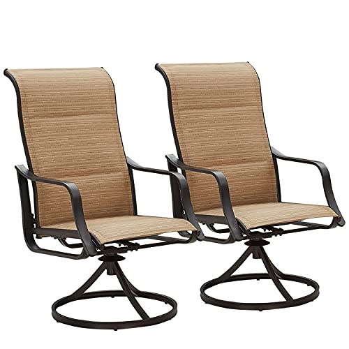 Top Space Patio Dining Chairs Textilene High Back Outdoor Swivel Rocker