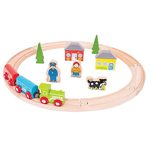 Bigjigs Rail My First Wooden Train Set - Beginner Railway Set