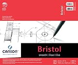 Canson Foundation Series Bristol Paper Pad, Heavyweight Paper for Pen, Smooth Finish, Fold Over, 100 Pound, 14 x 17 Inch, Bright White, 15 Sheets